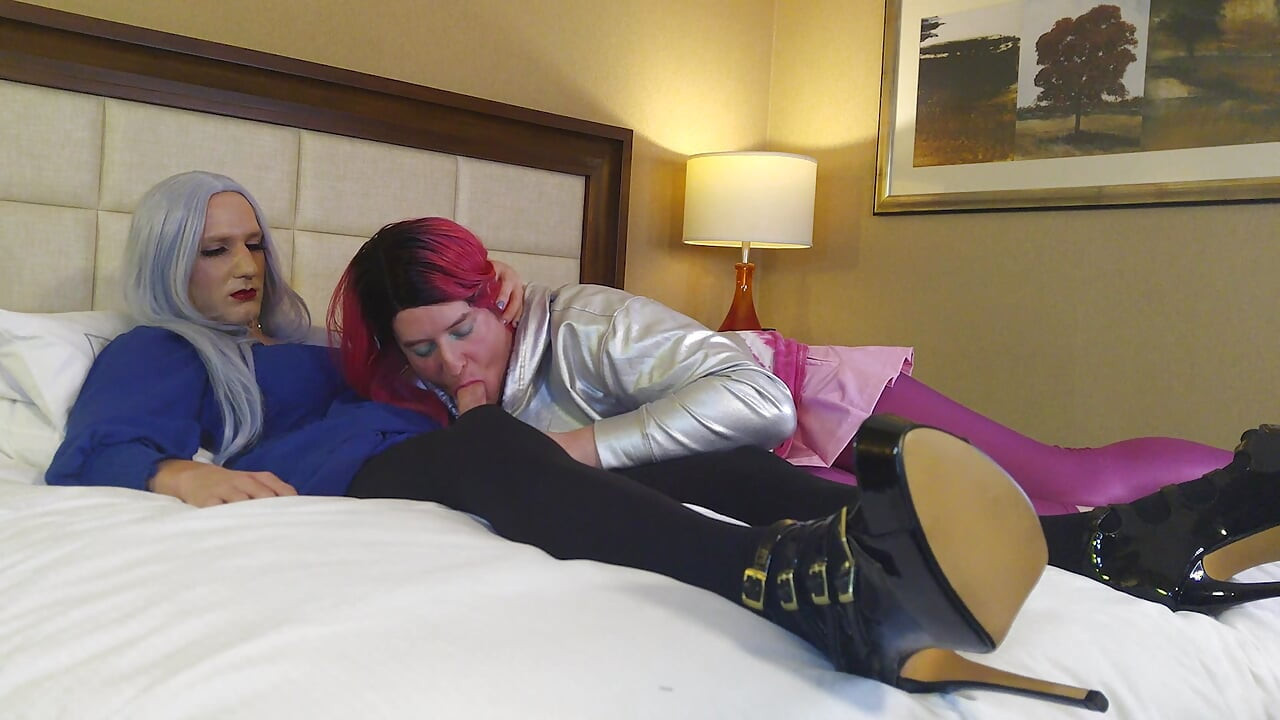 Hot Crossdressing Goddess Gets Blowjob From Trans Kelsey Masters - Compilation 2