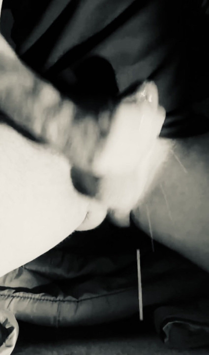 Slow motion cum shot black and white