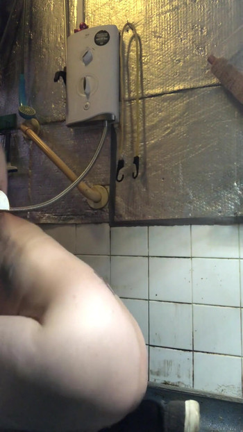 Powerful moment from "Naked deep cleaning my bathroom giving you lots of sexy new angles and positions for you to perv on me in"