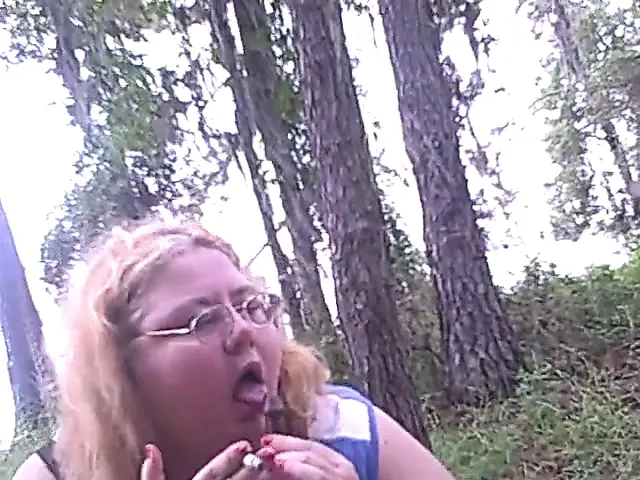 My Gf and I smoke, spit  on a rubber cock and do smack talk