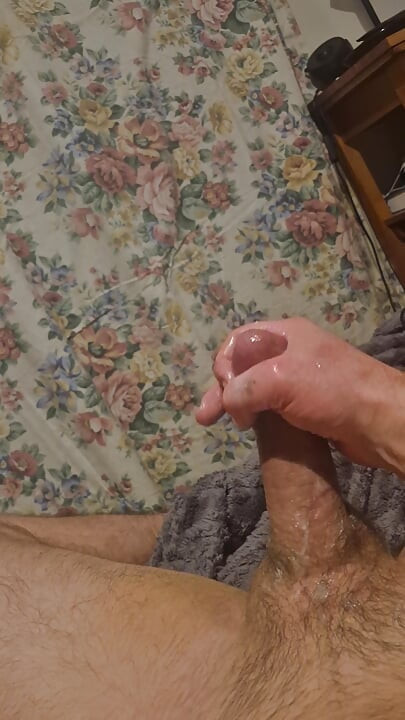 Multicum solo wanking mushroom head white cock with big nob and climaxing small load a long lasting pulsating orgasm