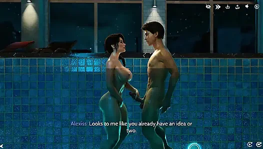 Pembersihan tengah malam bareng alyssia berujung kencan pribadi di pinggir kolam renang (gameplay 3d)