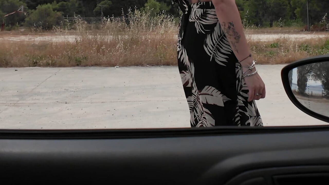 Innocent Hitchhiker asked for help and got a ride home and a pussy rubbing orgams