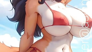 Furry girl nude and bikini part two (Ai models)