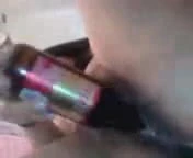 using a beer bottle