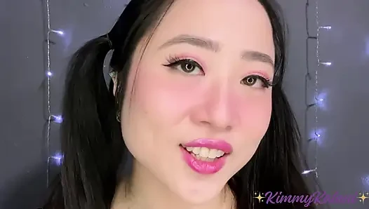 Up-Close Jerk Off Encouragement on her Pretty Asian Face -ASMR JOI