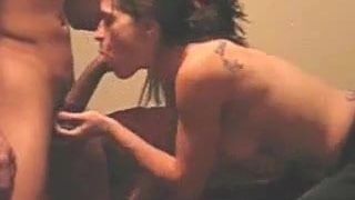 girlfriend sucking his huge cock