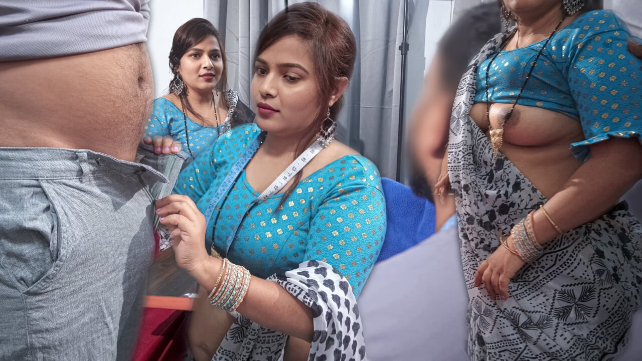 Lady Tailor Sex- Indian big Ass tailor Accidently fucked by Tutor when she learn about body measurement in Clear Hindi Audio.