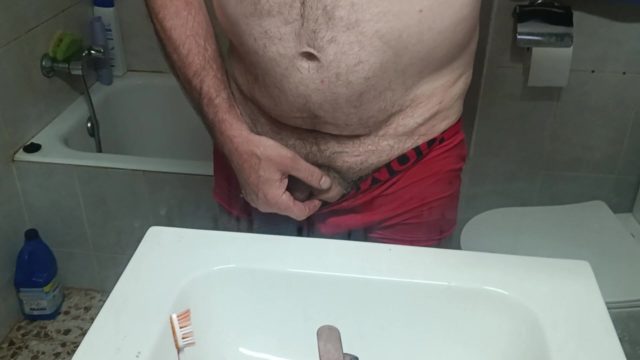 In front of the mirror