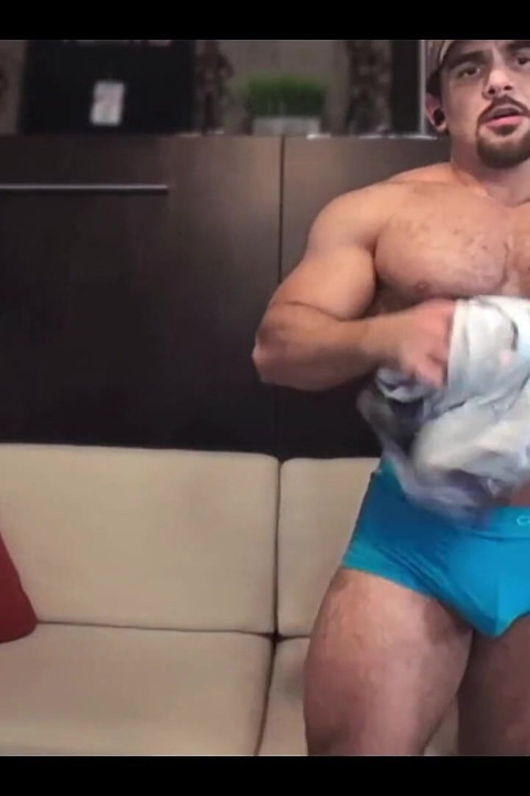 Straight Bodybuilder Shows off by Flexing and Posing Huge Muscular Body