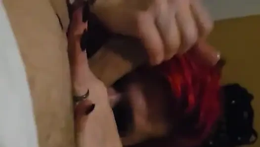 Chubby MILF Sucks a Fat Cock and Drools All Over It