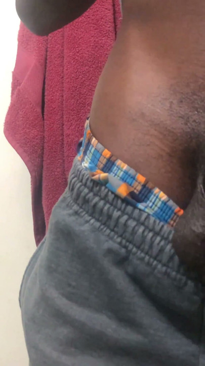 Teasing big black cock (BBC) while Getting dressed after shower | Clip 1