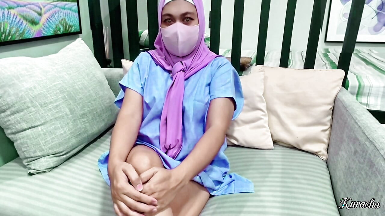 Hijab Girl patient feeling bored and alone at luxury Hospital kuala lumpur malaysia