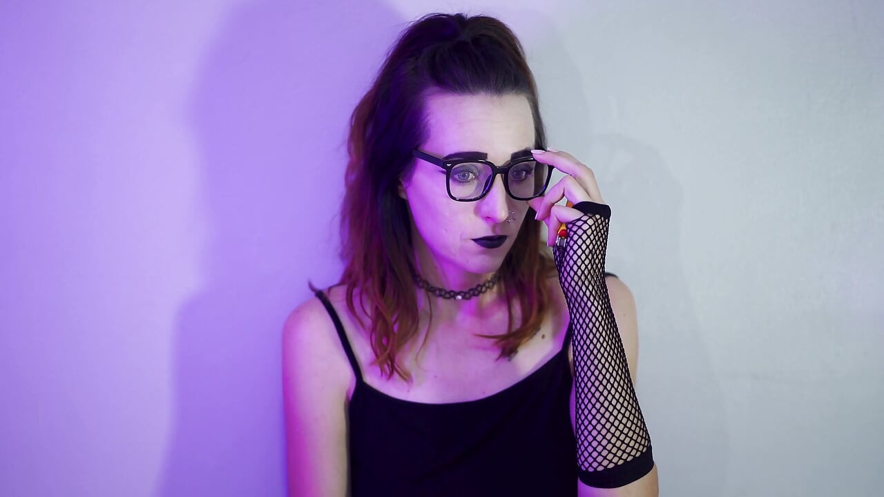 Goth Girl Smoking in Fishnets