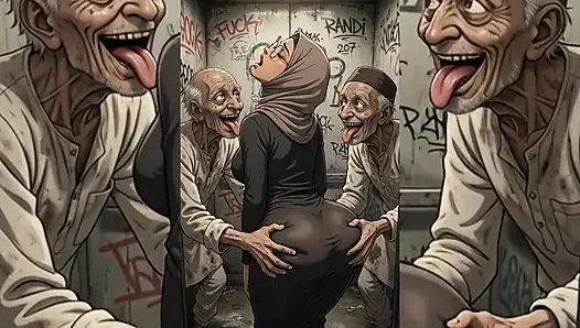 Gadis muslim berhijab di-gangbang sama cowok jelek di ruangan sempit - serial hijabi bagian 3