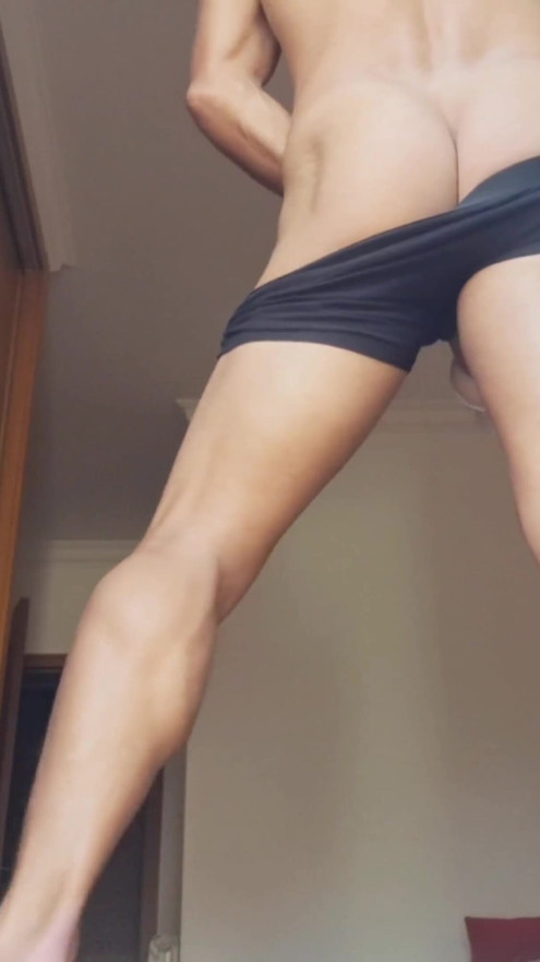 Sexy guy with fitness body masturbating his big cock at the window - cum inside fleshlight | Clip 1