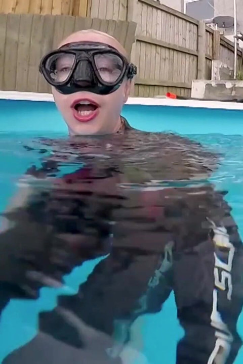 Underwater Wetsuit JOI in My Private Pool