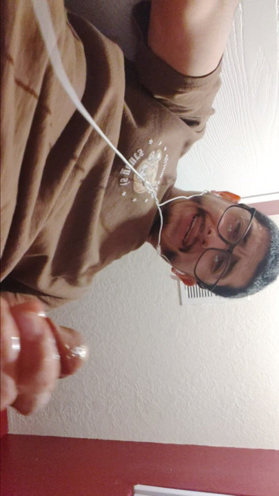 Briefly Rubbing My Lubed Brown Hispanic Boy Cock