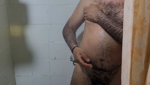 Hairy Man Showering