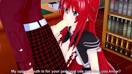Rias Gremory kütüphanede seks - dxd ntr çılgınlığı serisi