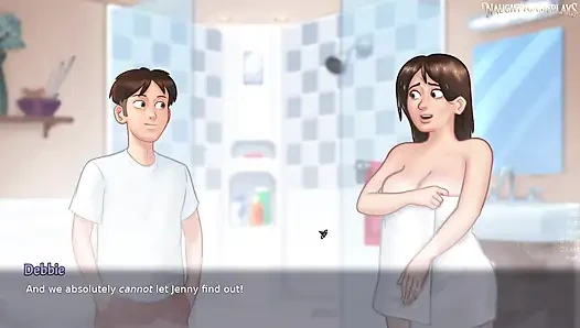 Stiefmutter wird von seinem massiven schwanz in der dusche überrascht - Summertime saga 37 von dark Nnerin - Hentai porno-spiel 3D