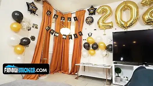 Stepmom Kelly Catches Stepson Watching Her Masturbate on New Year's Eve