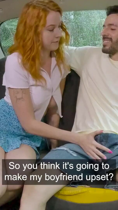 Female Fake Taxi - Polish redhead Cherry Candle caught cheating blowjob pussy licking hot public sex | Clip 1