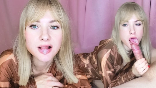 My Mistress Pleases Me with a Gorgeous Blowjob for an Expensive Gift and Swallows Cum