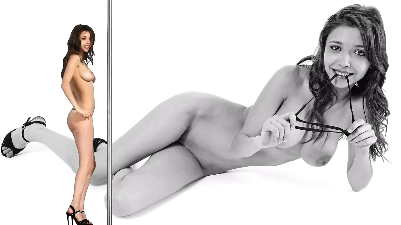 INTO YOU - skinny stripper with big tits pole dance