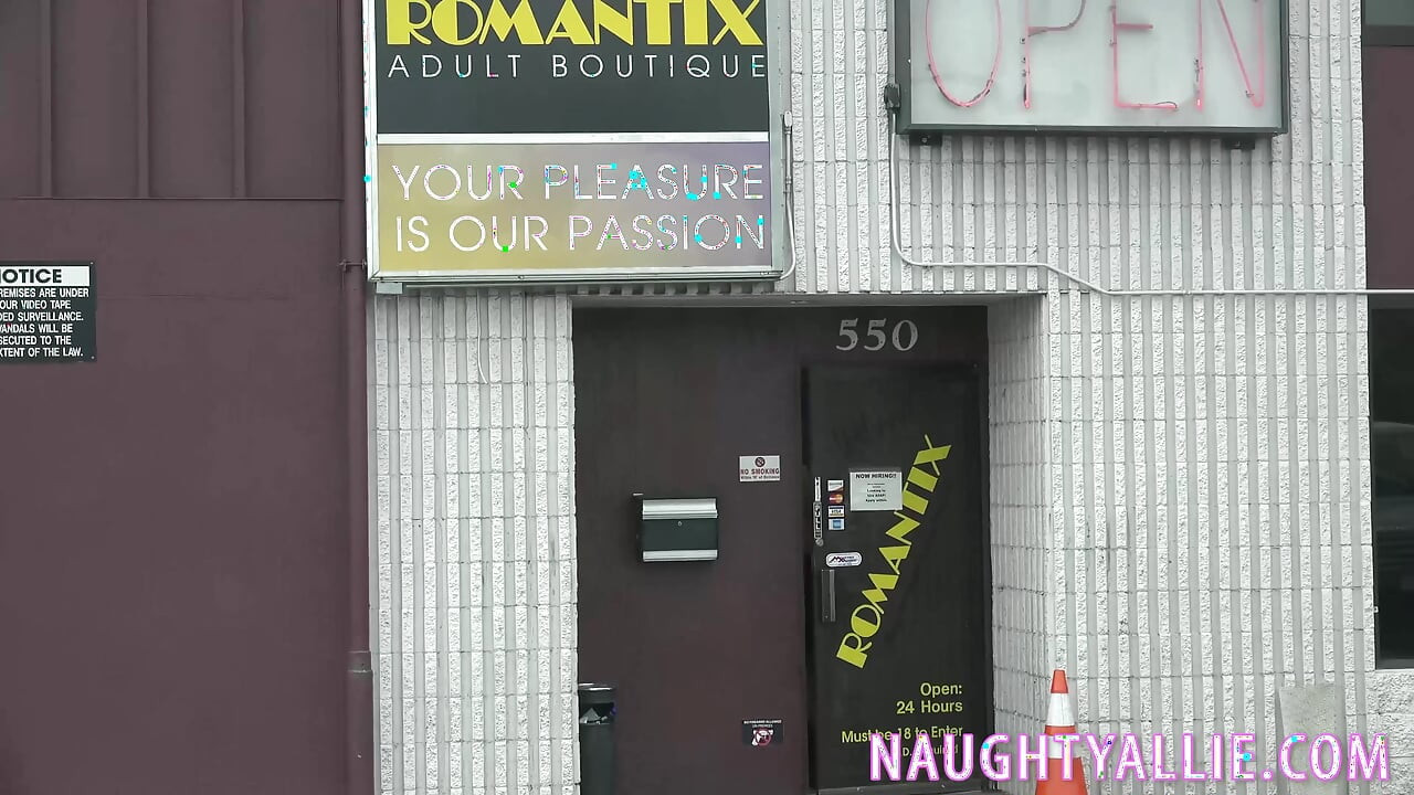 Horny Slut Wife Masturbation Outside Adult Bookstore