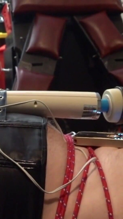 Penis Pump with Tied Balls & E-stim CBT on The Coffin Bondage Board | Clip 2