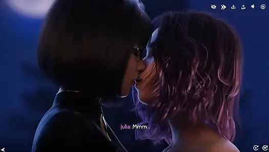 Taze kadınlar #2 - Chloe ve Julia bir şişe şarabı üçlü sekse dönüştürüyor