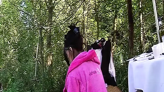 Picked up Slut From France Double Penetrated in Outdoor Threesome