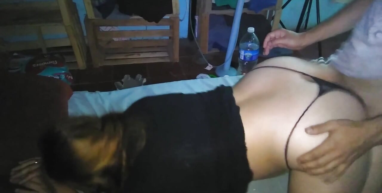 I Fuck Her Doggystyle in a Thong and Black Dress with Her Beautiful Bun