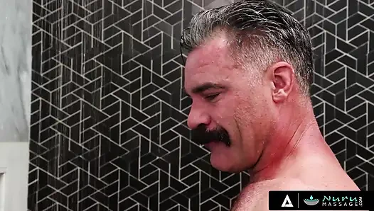 NURU MASSAGE - Tessa Thomas Seduces Dirty Contractor Charles Dera With Slippery Shower-To-Nuru Sex