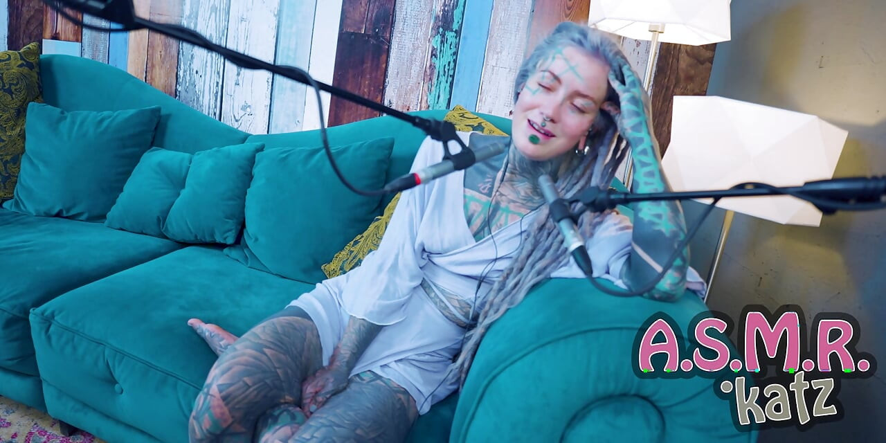 I talk about P - Passion - ASMR podcast SFW talking goth skinny girl dreadlocks tattoo model inked girl
