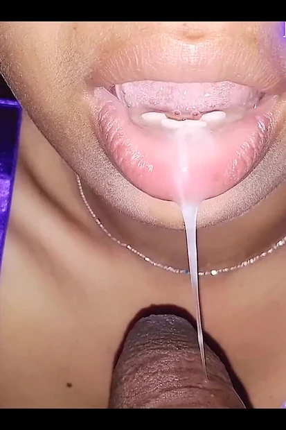 A Lot of Milk Inside the Mouth of My Horny Stepsister