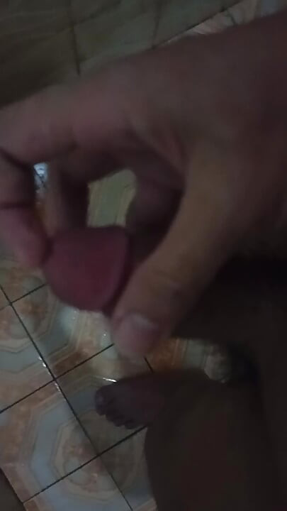 Cum in bathroom before night rest