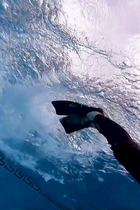 ウェットスーツボンデージ マーメイド スリッパリープールのキンク、フィン、ロープ、ディープダイビング