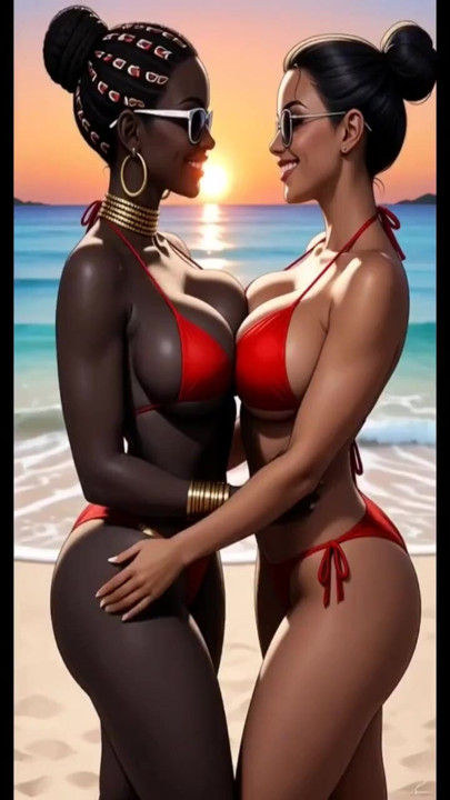 ebony dance on beach (Ai animation) | Clip 3