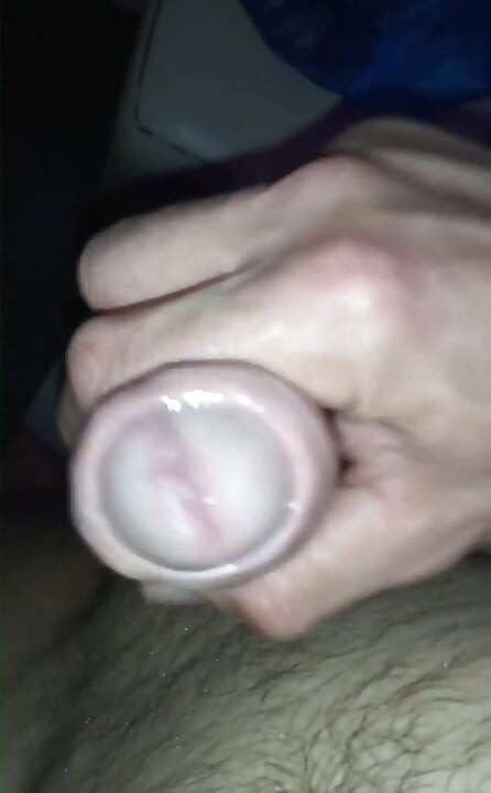 Stroking my huge cock