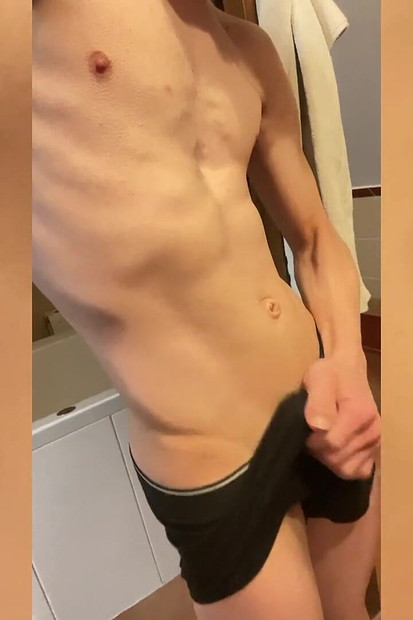 Skinny Boy Masturbates and Squirts Cum