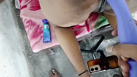Double dildo in ass to fuck big ass Hindi audio doggy style anal