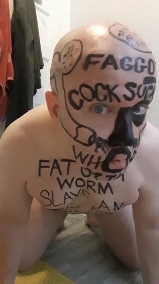 Fat Faggot Slave Worm Posing for SIR