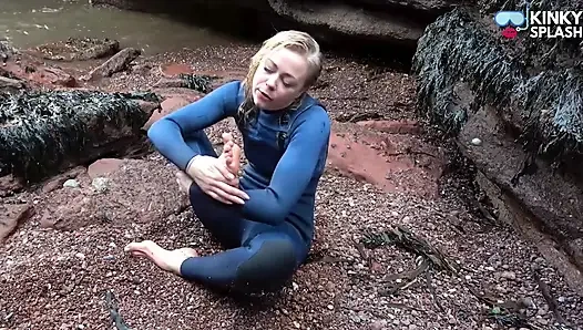Salty Wetsuit Toe Sucking Slut