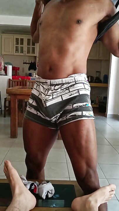 After Gym Feet Worship and Cum