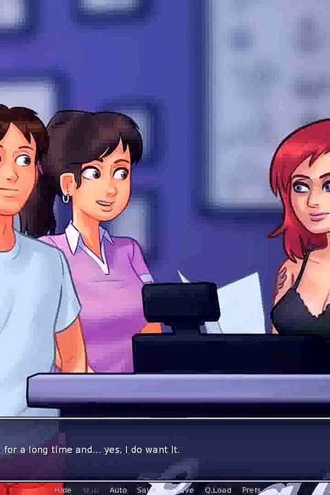 Summertime saga: girl is making a tattoo on her ass ep 128