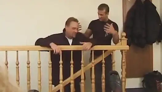 Wild Blonde Lady From Germany Taking Care of Two Loaded Cocks