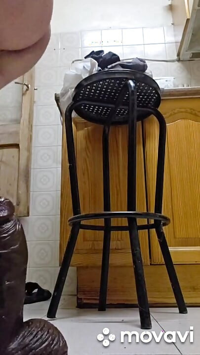 Sitting on my fat dildo that gets rich
