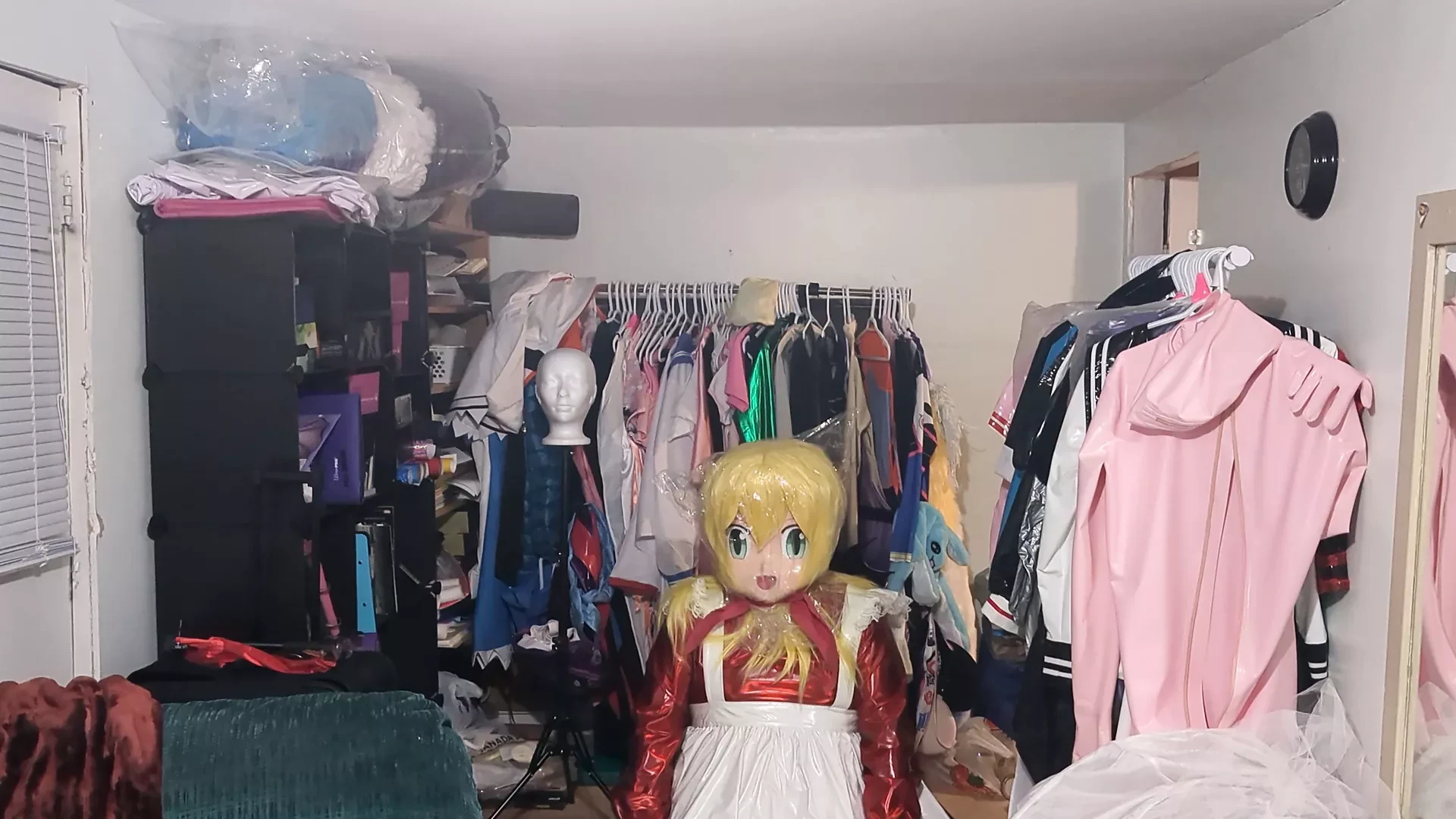 Kigurumi, holograficzna, plastikowa sukienka z PVC